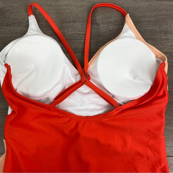 Cupshe Orange Colorblock One Piece Swimsuit Sz.S NWT - Picture 9 of 14